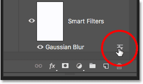 آیکون blending options ( اجرای Gaussian Blur و انتخاب حالت Soft Light )