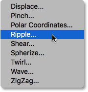 فیلتر distort ripple ( تغییر Blend Mode و Opacity در Smart Filter )