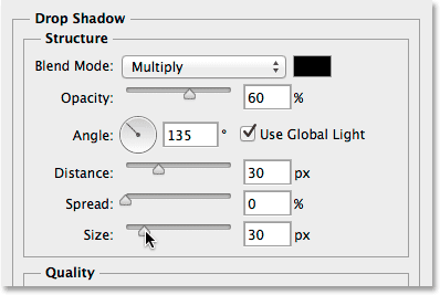 اضافه کردن Drop Shadow به تابلو