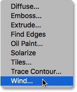 فیلتر stylize wind ( ویرایش متن و جداسازی Filter Effect )