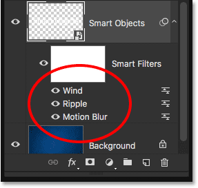 وجود smart filters در پنل لایه های فتوشاپ ( ویرایش متن و جداسازی Filter Effect )