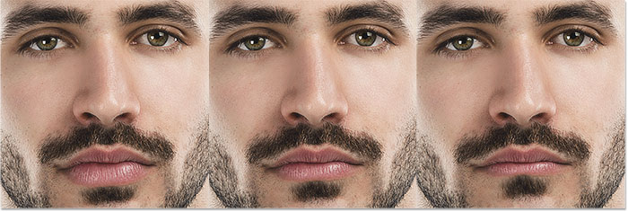 درجات مختلف lower lip ( تغییر چشم ها ، بینی و حالت دهان در فتوشاپ )