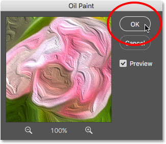 اجرای فیلتر oil paint ( کار با گزینه های Lighting در فتوشاپ )