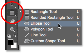 انتخاب ابزار  Ellipse Tool ( تغییر Tool Mode به Path و انتخاب فونت )
