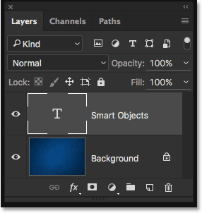 پنل لایه ها در فتوشاپ ( تبدیل لایه متن به Smart Object و اجرای Smart Filter )