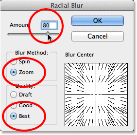 اضافه کردن فیلتر Radial Blur