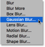 انتخاب فیلتر gaussian blur ( تبدیل لایه متن به Smart Object و اجرای Smart Filter )
