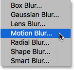 انتخاب فیلتر Motion Blur