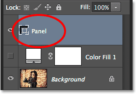 لایه Shape را به "Panel" تغییر نام دهید