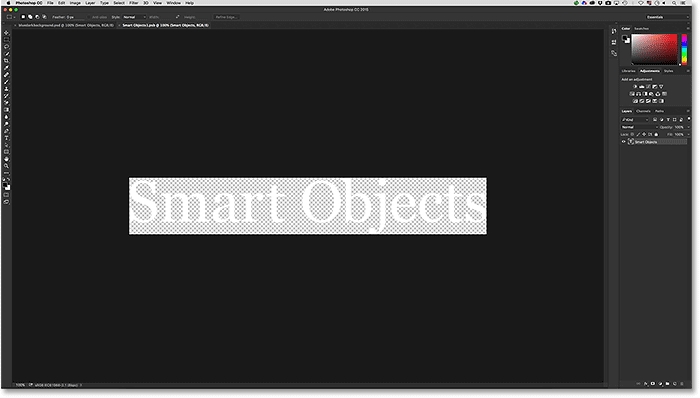 سند smart object ( ویرایش متن و جداسازی Filter Effect )