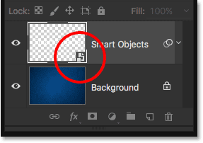 آیکون smart object ( تبدیل لایه متن به Smart Object و اجرای Smart Filter )