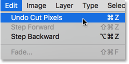 عمل Undo Cut Pixels در فتوشاپ 