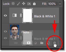 اضافه کردن یک لایه تنظیم سیاه و سفید برای اسمارت آبجکت در فتوشاپ