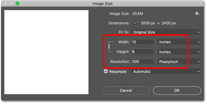 نحوه ایجاد اسناد جدید در Photoshop -تأیید تنظیمات با کادر گفتگوی Image Size.