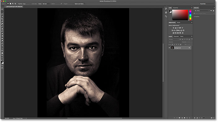 فتوشاپ بعنوان ویرایشگر تصویر پیش فرض در Mac OS X - فایل TIFF در فتوشاپ باز می شود.