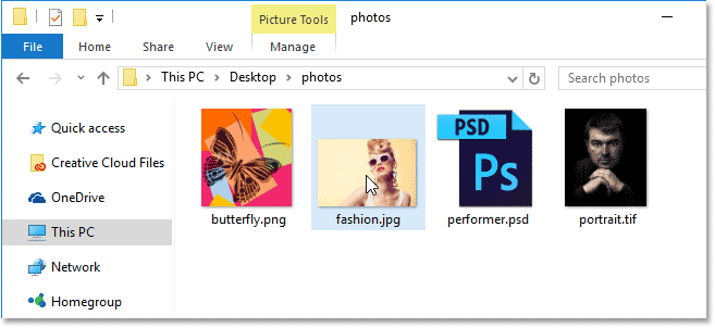 ایجاد ویرایشگر تصویر پیش فرض در ویندوز 10 - با دوبار کلیک کردن روی تصویر کوچک آن ، فایل JPEG را باز کنید.
