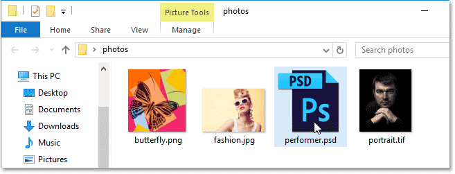 انتخاب فتوشاپ بعنوان ویرایشگر تصویر پیش فرض برای فایل های PSD - کلیک راست بر روی فایل PSD