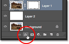 آیکون add layer style در فتوشاپ ( افزودن یک Color Overlay در فتوشاپ )