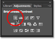 پنل تنظیمات brightness contrast ( افزودن یک Brightness/Contrast در فتوشاپ )