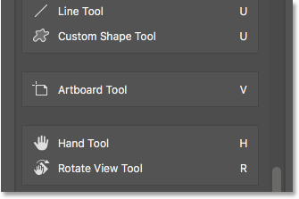 منتقل شدن Artboard Tool به بالای Hand Tool ( آشنایی با میانبرهای نوار ابزار در فتوشاپ )