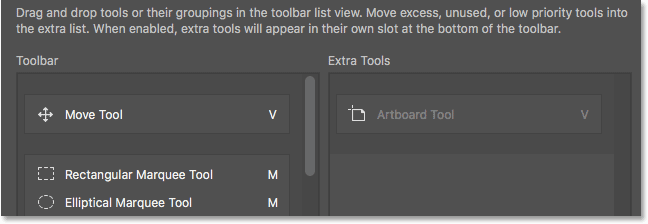اکنون artboard tool در ستون راست قرار دارد ( انتخاب ابزارها و حذف ابزار از Toolbar )
