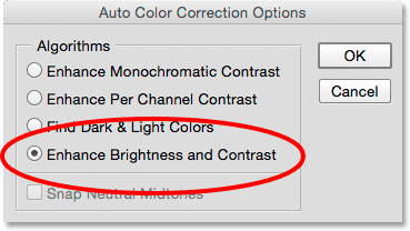 کادر Auto Color Correction Options ( آموزش ارتقاء Auto Levels Adjustment در فتوشاپ )