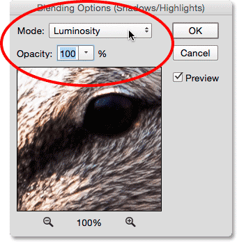 حالت های ترکیب یا Blending Options ( اجرای Shadows/Highlights به عنوان یک فیلتر هوشمند )