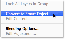 تبدیل لایه به یک Smart Object