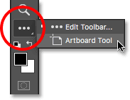 ابزار tools artboard ( انتخاب ابزارها و حذف ابزار از Toolbar )