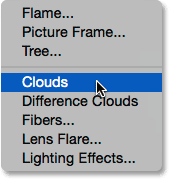 Filter > Render > Clouds ( استفاده از فیلتر Clouds در فتوشاپ )
