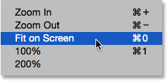 View > Fit on Screen ( تبدیل لایه عکس به Smart Object در فتوشاپ )