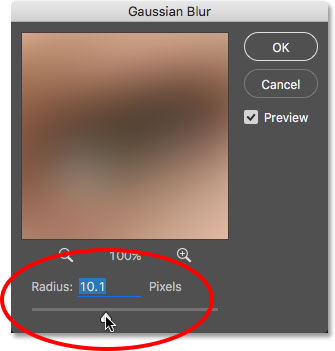 تنظیم مقدار 10 برای gaussian blur ( تغییر Blend Mode و انتخاب Gaussian Blur )