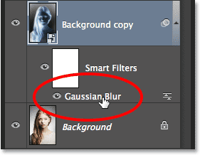 اعمال فیلتر Guassian Blur