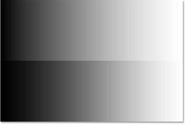 مقایسه شیب در قبل و بعد از جا به جایی midtone ( نقش midtone در دامنه رنگ تصویر در فتوشاپ ) 