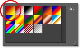 تغییر پیش نمایش شیب Foreground to Background از سیاه/سفید به قرمز/زرد