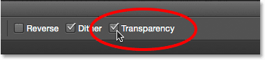 گزینه gradient tool transparency ( آشنایی با ناحیه انتقال در ترسیم شیب )