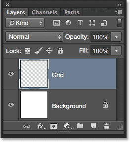  ایجاد یک لایه خالی جدید به نام Grid