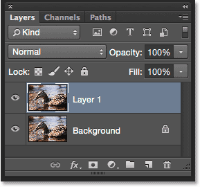 لایه جدید Layer 1 ( انتخاب Shadows/Highlights در فتوشاپ )