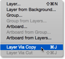 new>layer via copy ( آشنایی با هیستوگرام ها در فتوشاپ )