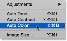 Image > Auto Color ( انتخاب دستور Auto Tone در فتوشاپ )