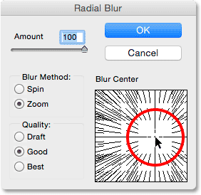 تنظیم نقطه مرکز Blur ( استفاده از فیلتر Clouds در فتوشاپ )
