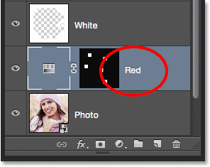 تغییر نام "Hue Saturation 1" به "Red"/ ( انتخاب لایه Grid در فتوشاپ )