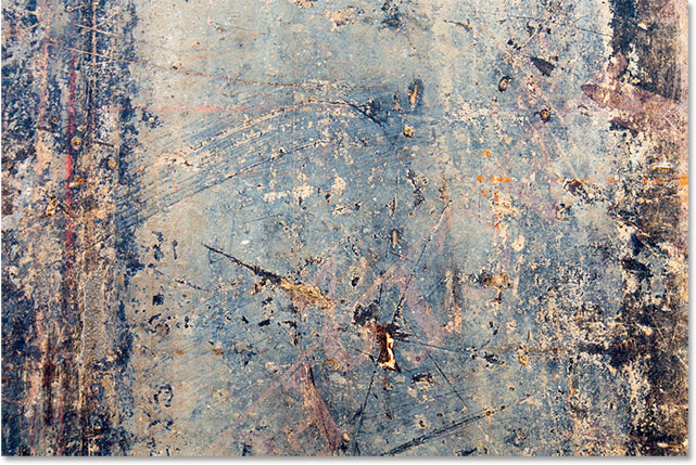 تصویر یک سطح فلزی زنگ زده و خراشیده از یک اتومبیل قدیمی ( انتخاب و کپی Texture در فتوشاپ )