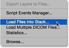 File > Scripts > Load Files into Stack ( بارگیری دو تصویر در یک سند در فتوشاپ )