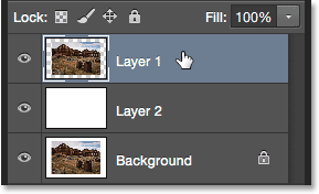 انتخاب Layer 1 ( پاک کردن گوشه های عکس در فتوشاپ )