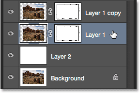 انتخاب مجدد layer 1 در پنل لایه ها ( افزودن یک Color Overlay در فتوشاپ )