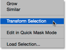 Select > Transform Selection ( انتخاب دستور Transform Selection در فتوشاپ )