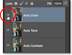 فعال کردن لایه Auto Color ( انتخاب دستور Auto Tone در فتوشاپ )