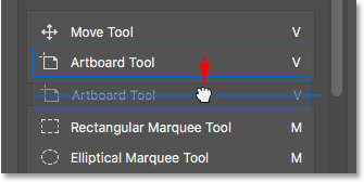 خارج کردن Artboard Tool از یک گروه ( ایجاد یک ابزار مستقل در فتوشاپ ) 