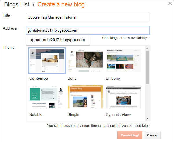 ایجاد وبلاگ با Blogger.com